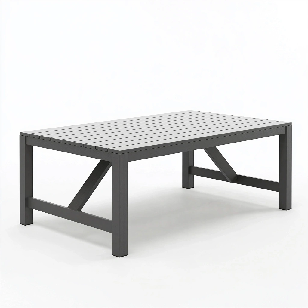 Gartentisch 180 x 90 x 75 cm Aluminium Anthrazit Grau rechteckig